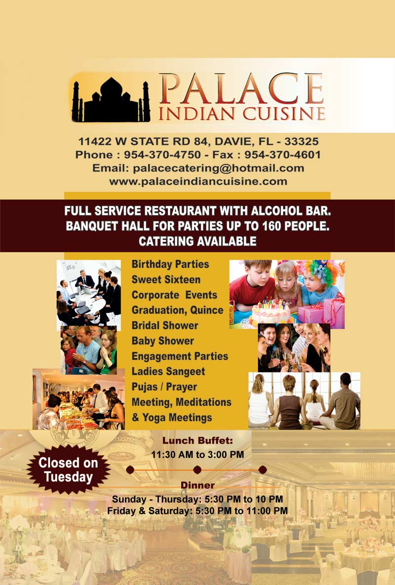 The Palace Indian Cuisine at Davie, FL
