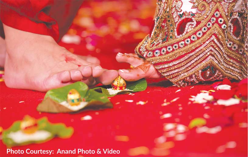 important rituals in Hindu weddings are the Mangal Pheras and Saptapadi